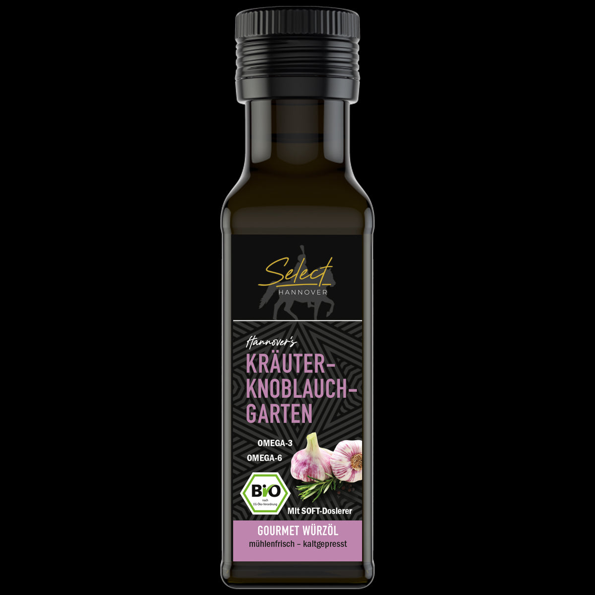SELECT Hannover Kräuter-Knoblauch-Garten Würzöl in der dunklen Glasflasche, 100 ml