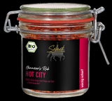 SELECT Hannover BBQ Chili-Rub Hot City im Bügelglas, rote Gewürzmischung sichtbar, 80 g