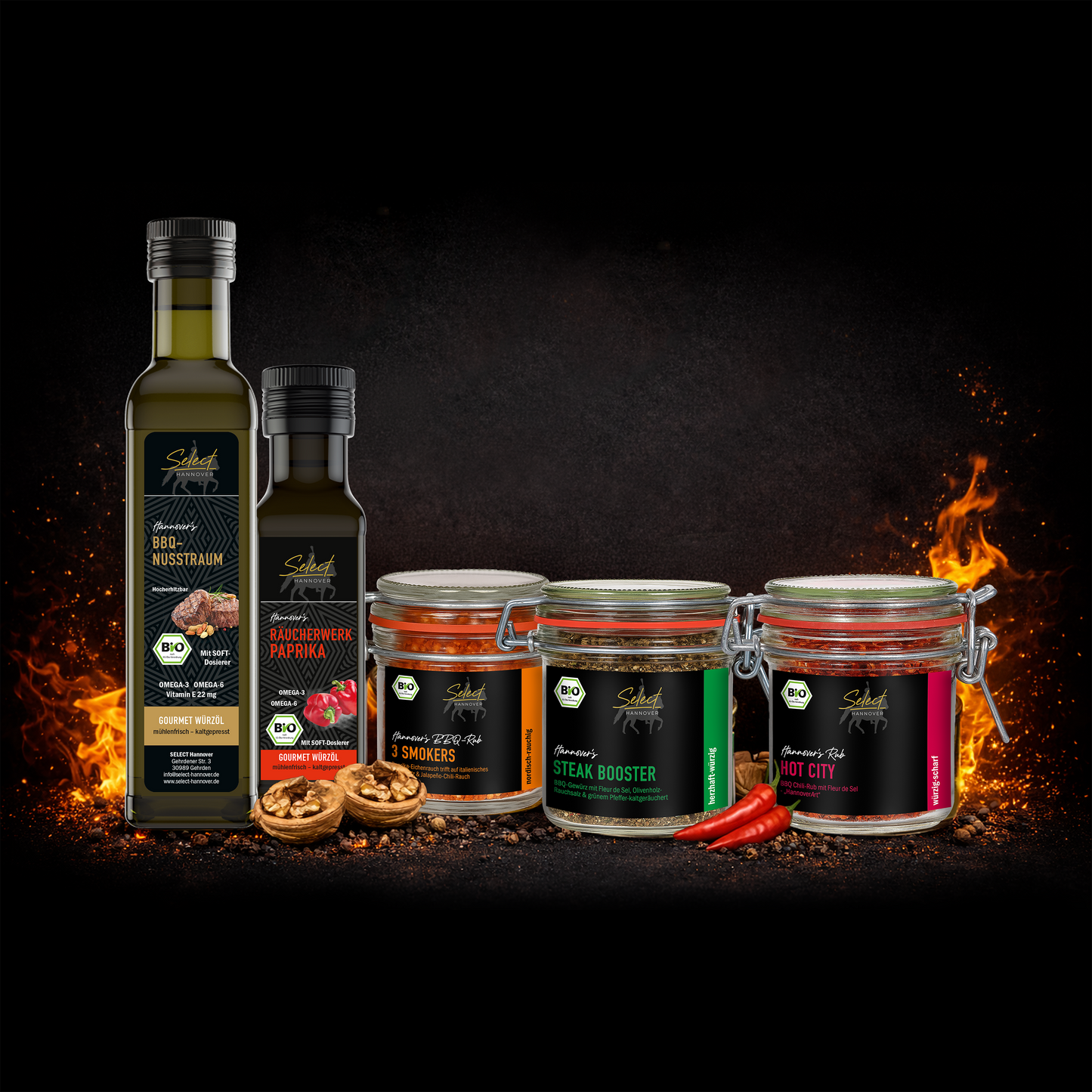 BBQ-Set „Feuer & Flamme“